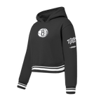 NBA BROOKLYN NETS RETRO CLASSIC BIG GIRL'S RIB FLC PO HOODIE (BLACK)