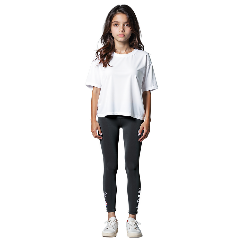 NBA BROOKLYN NETS CLASSIC BIG GIRL'S LEGGING (BLACK)