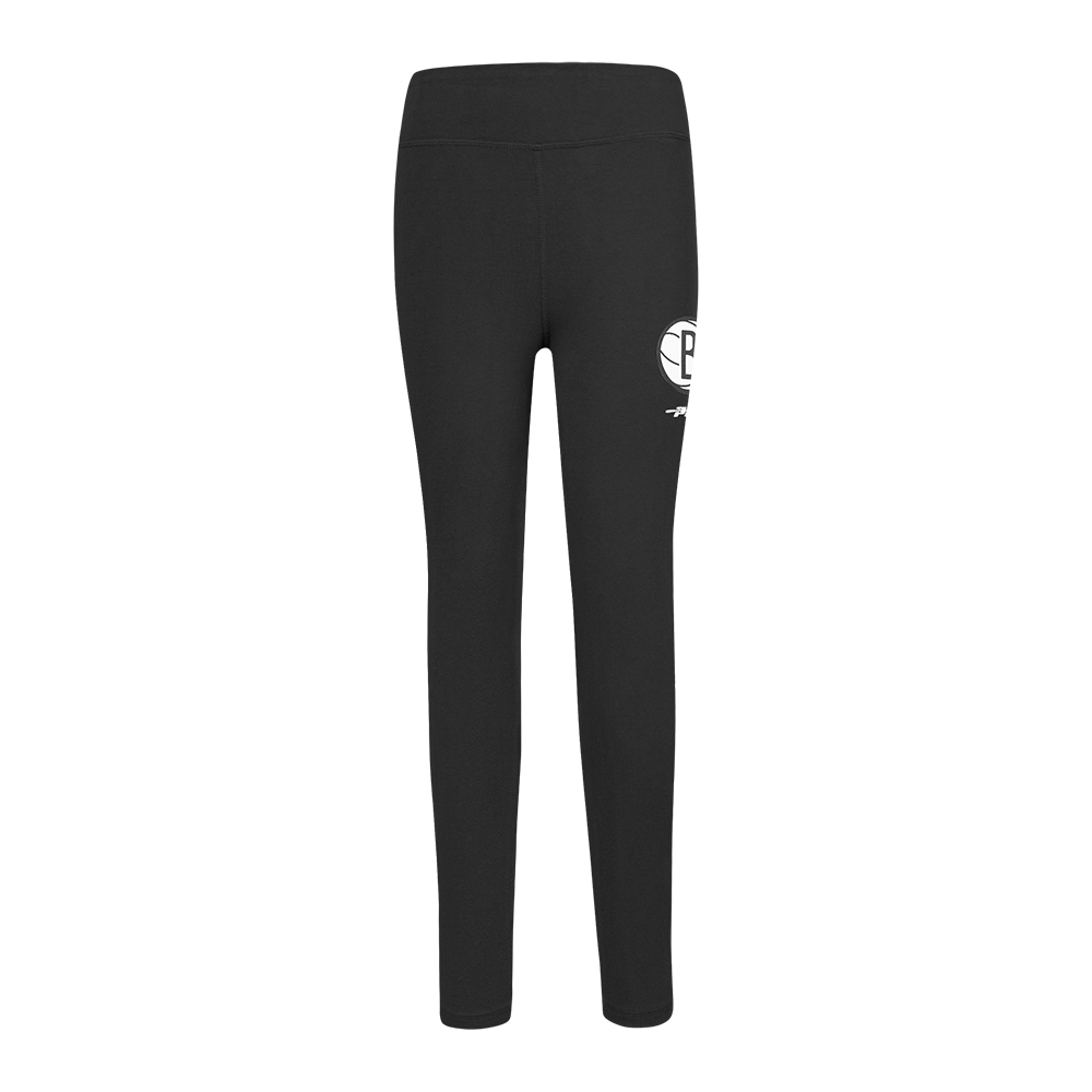 NBA BROOKLYN NETS RETRO CLASSIC BIG GIRLS LEGGING (BLACK)