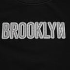 NBA BROOKLYN NETS REVERSE FRENCH TERRY WOMEN'S FLEECE CREWNECK (BLACK)