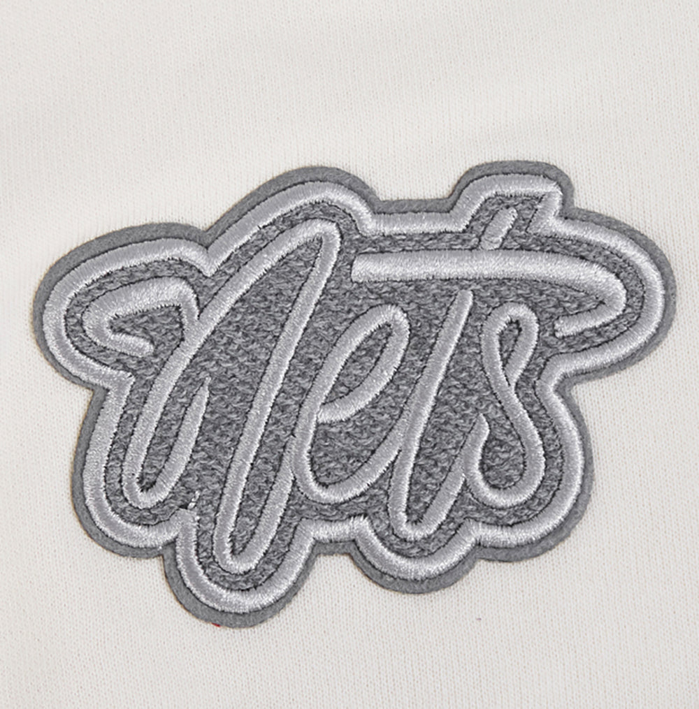 NBA BROOKLYN NETS REVERSE FRENCH TERRY WOMEN'S FLEECE CREWNECK (EGGSHELL)