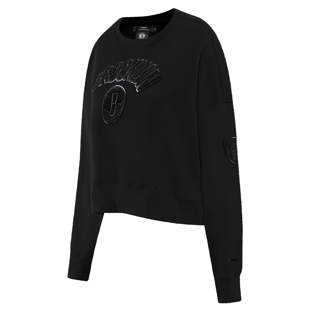 NBA BROOKLYN NETS TRIPLE BLACK WOMEN'S CREWNECK (TRIPLE BLACK)
