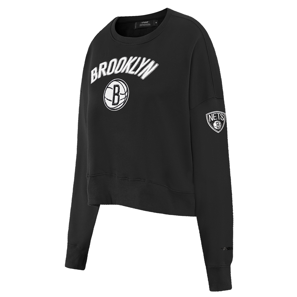 NBA BROOKLYN NETS CLASSIC WOMEN'S CREWNECK (BLACK)