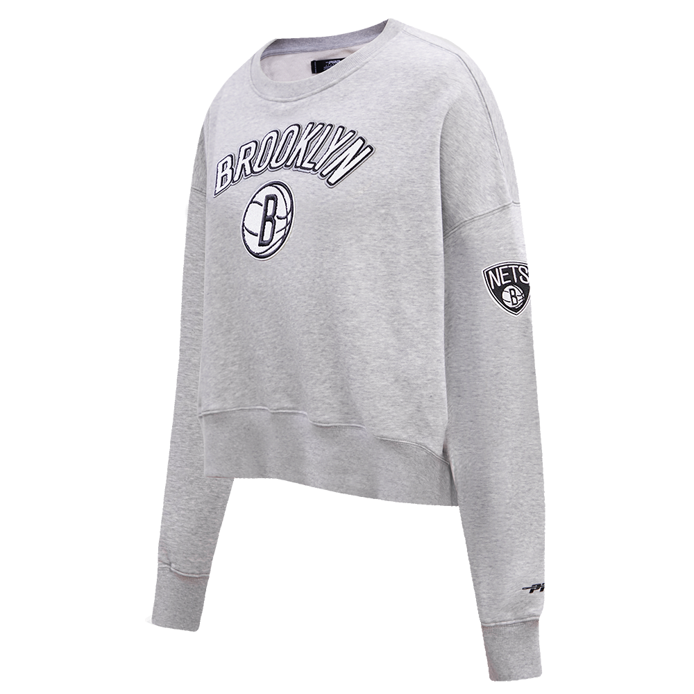 NBA BROOKLYN NETS CLASSIC WOMEN'S CREWNECK (HEATHER GREY)