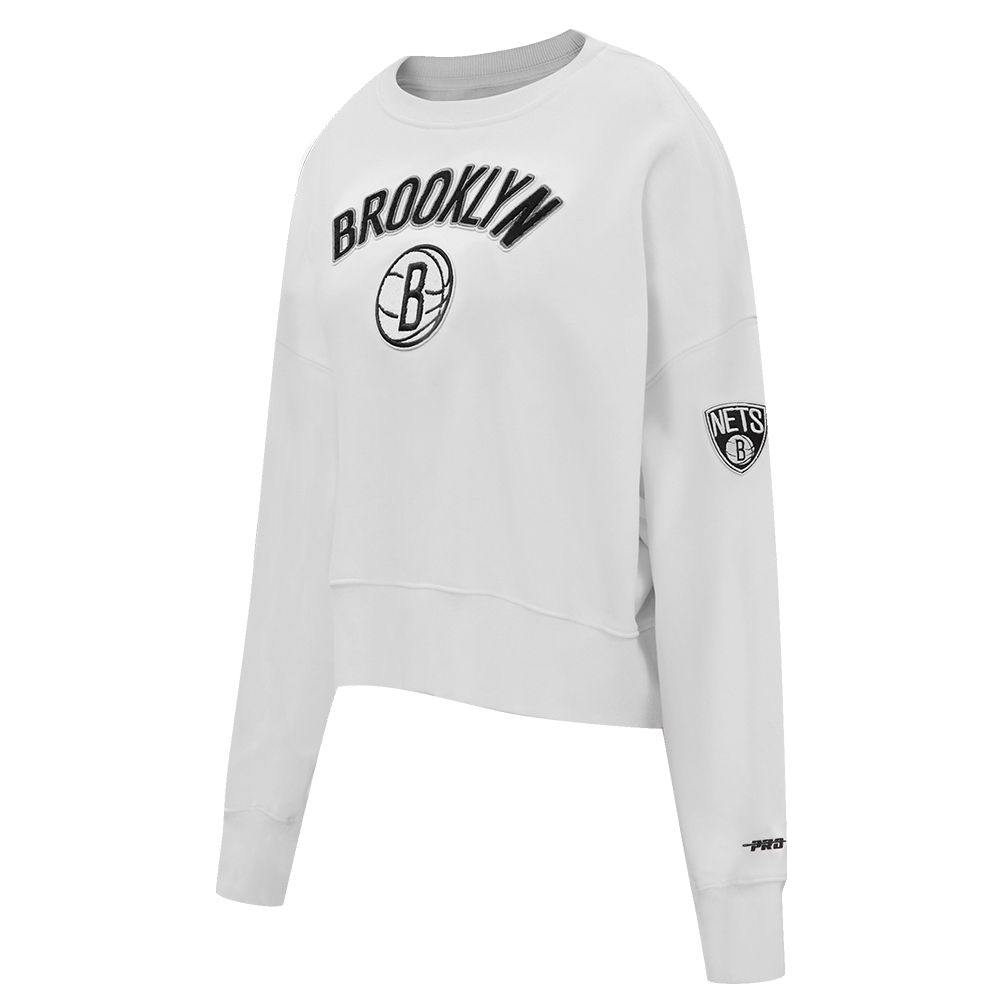 NBA BROOKLYN NETS CLASSIC WOMEN'S CREWNECK (WHITE)