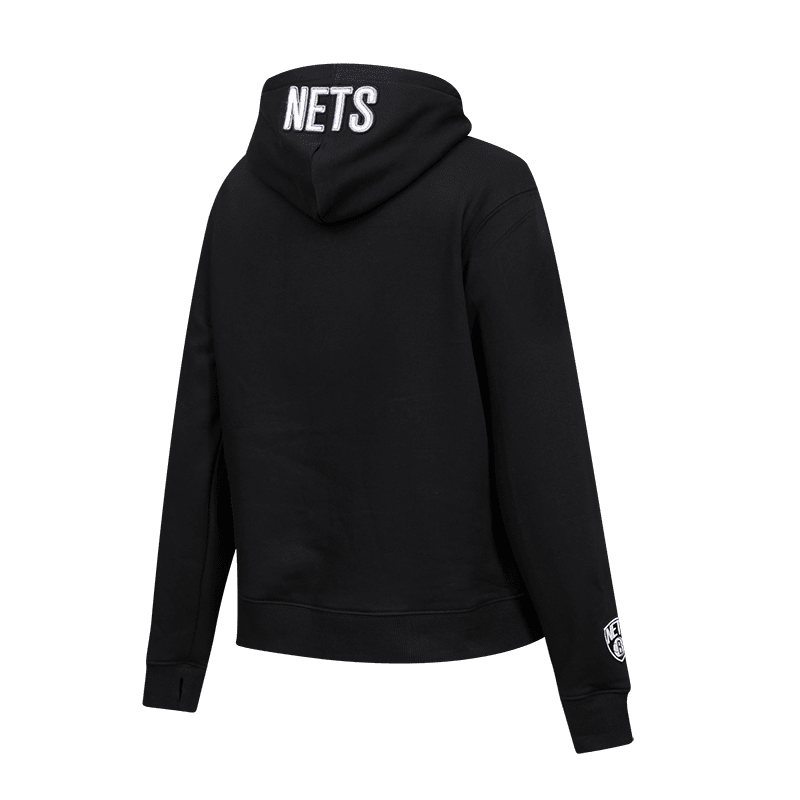 NBA BROOKLYN NETS CLASSIC WOMEN'S PULLOVER HOODIE (BLACK)
