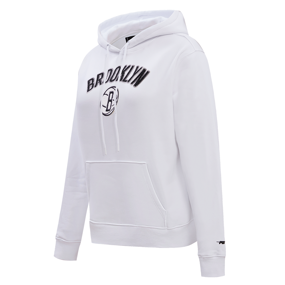 NBA BROOKLYN NETS CLASSIC WOMEN'S PULLOVER HOODIE (WHITE)