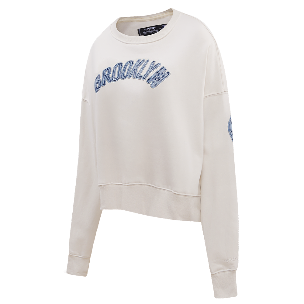 NBA BROOKLYN NETS VARSITY BLUES WOMEN'S CREWNECK (LINEN)