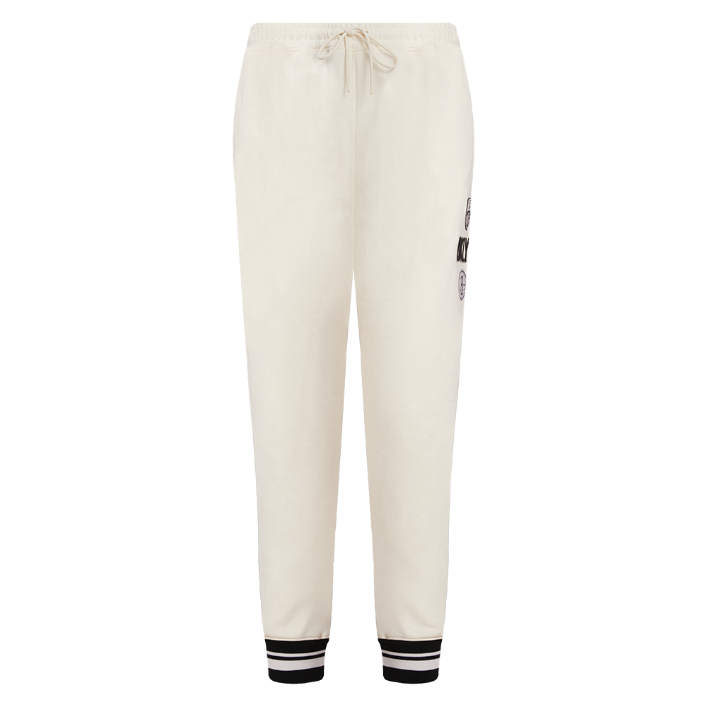 NBA BROOKLYN NETS RETRO CLASSIC WOMEN'S SWEATPANT (EGGSHELL/ BLACK)