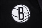 NBA BROOKLYN NETS SCRIPT TAIL WOMEN'S WOOL VARSITY JACKET (BLACK/GRAY)