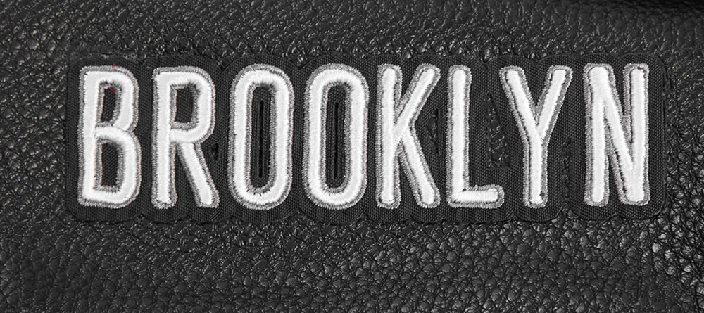 NBA BROOKLYN NETS CLASSIC BLOUSON COLLÉGIAL EN LAINE POUR FEMME (NOIR DE JAIS)
