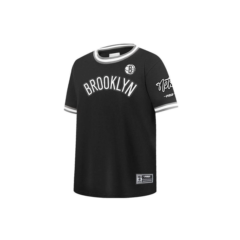 NBA BROOKLYN NETS CLASSIC T-SHIRT EN FILET À MANCHES COURTES POUR GARÇON ENFANT (NOIR/GRIS)