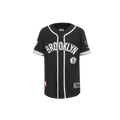 NBA BROOKLYN NETS CLASSIC LITTLE BOY'S MESH BUTTON DOWN SHIRT (BLACK/GRAY)