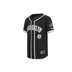 NBA BROOKLYN NETS CLASSIC LITTLE BOY'S MESH BUTTON DOWN SHIRT (BLACK/GRAY)