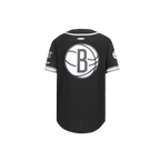 NBA BROOKLYN NETS CLASSIC LITTLE BOY'S MESH BUTTON DOWN SHIRT (BLACK/GRAY)