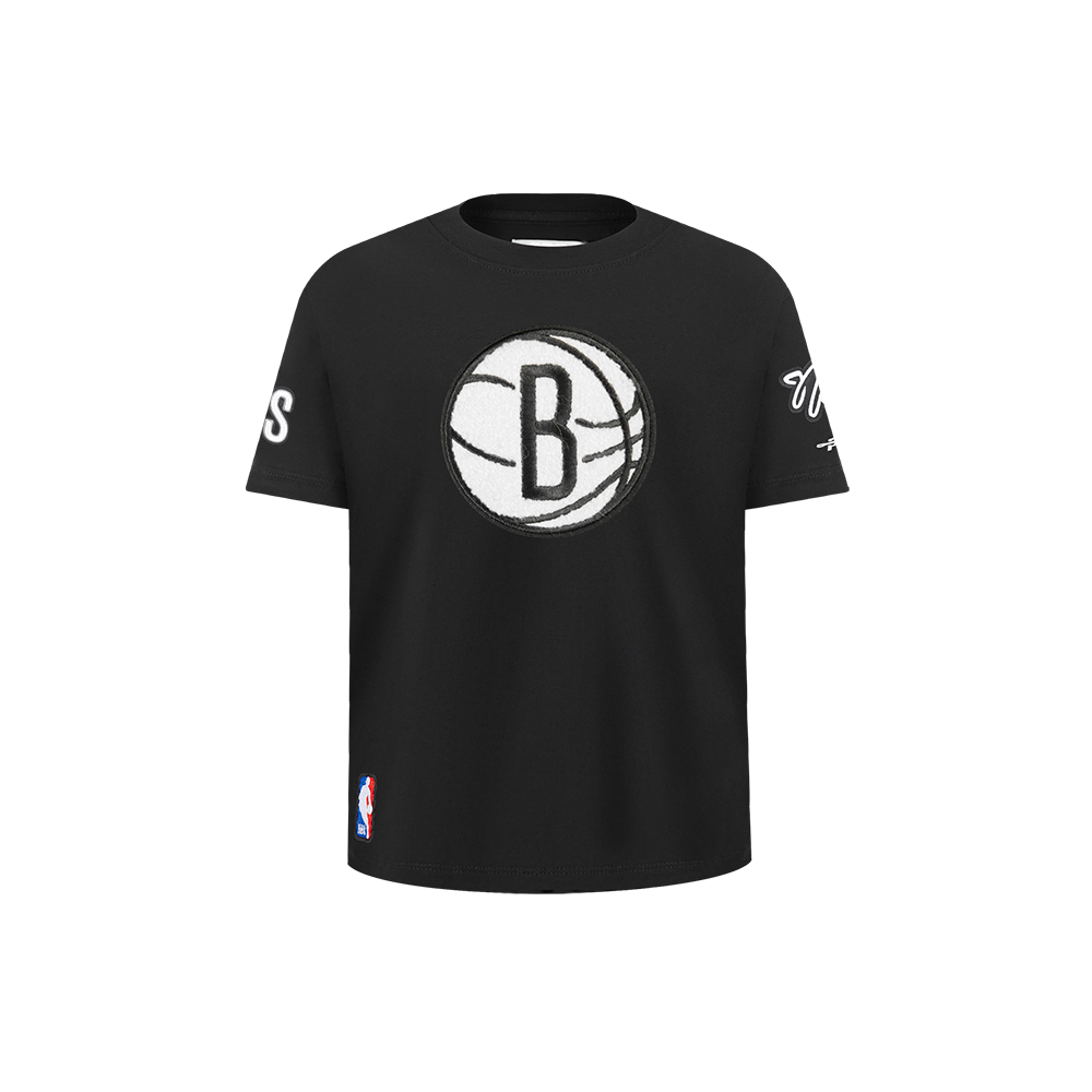 NBA BROOKLYN NETS RETRO CLASSIC LITTLE BOY'S SHORT SLEEVE TEE (BLACK)