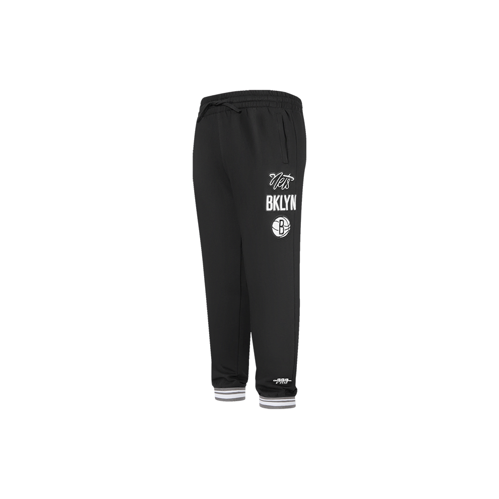 NBA BROOKLYN NETS RETRO CLASSIC LITTLE BOY'S RIB FLC SWEATPANT (BLACK/GRAY)