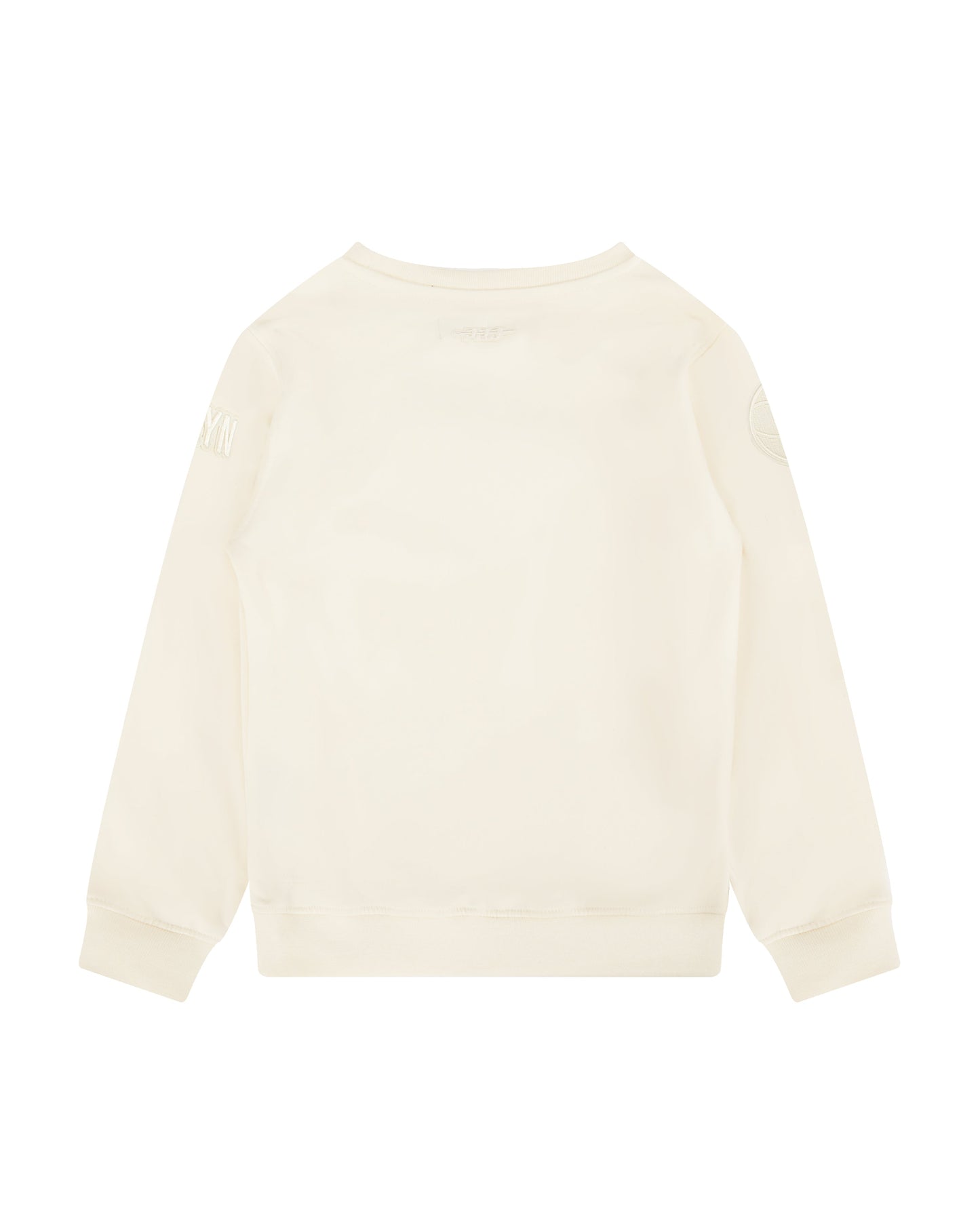 NBA BROOKLYN NETS NEUTRAL LITTLE BOYS FLEECE CREWNECK (EGGSHELL)