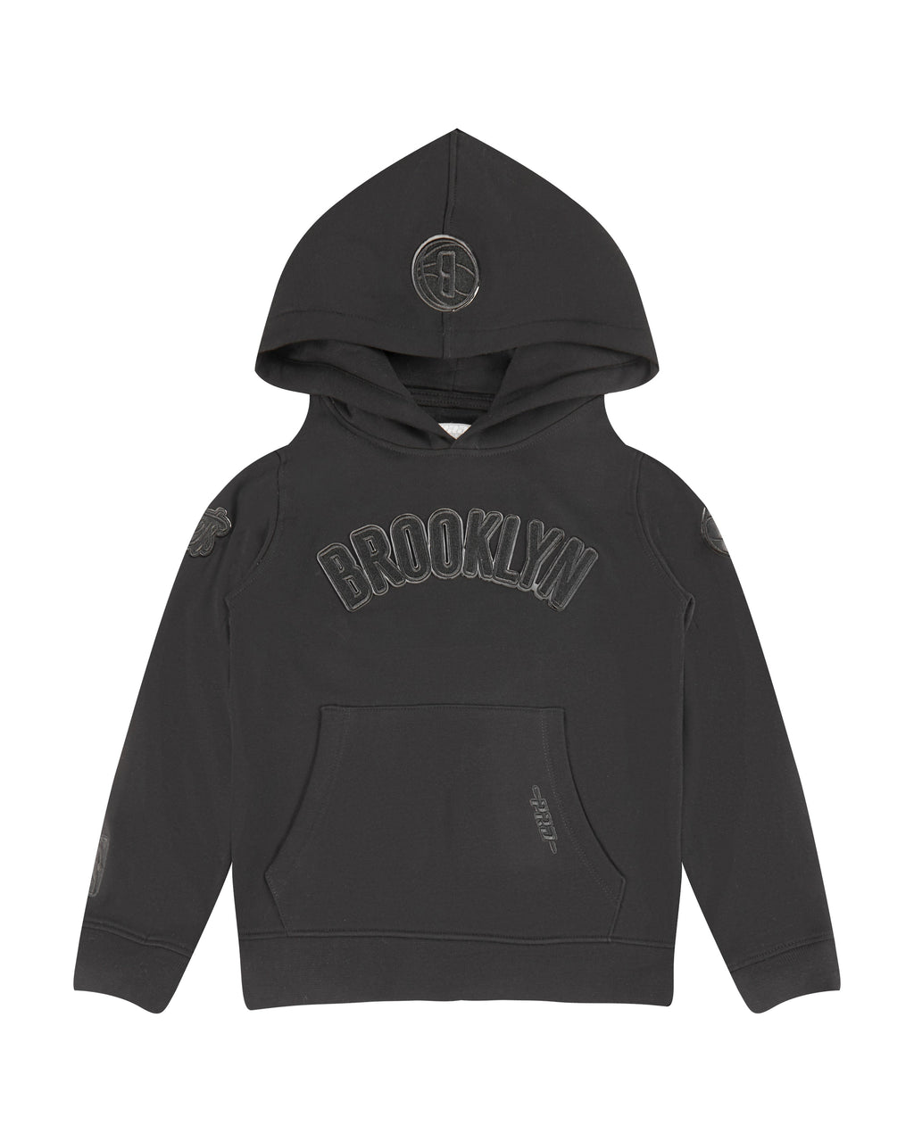 NBA BROOKLYN NETS TRIPLE BLACK LITTLE BOY'S FLEECE PULLOVER HOODIE (BLACK)