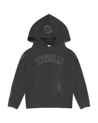 NBA BROOKLYN NETS TRIPLE BLACK LITTLE BOY'S FLEECE PULLOVER HOODIE (BLACK)