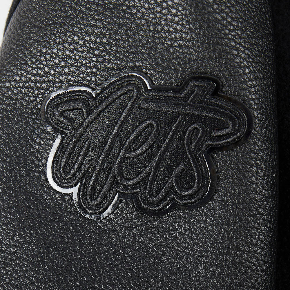 NBA BROOKLYN NETS TRIPLE BLACK BLOUSON COLLÉGIAL EN LAINE POUR GARÇON ENFANT (NOIR DE JAIS)