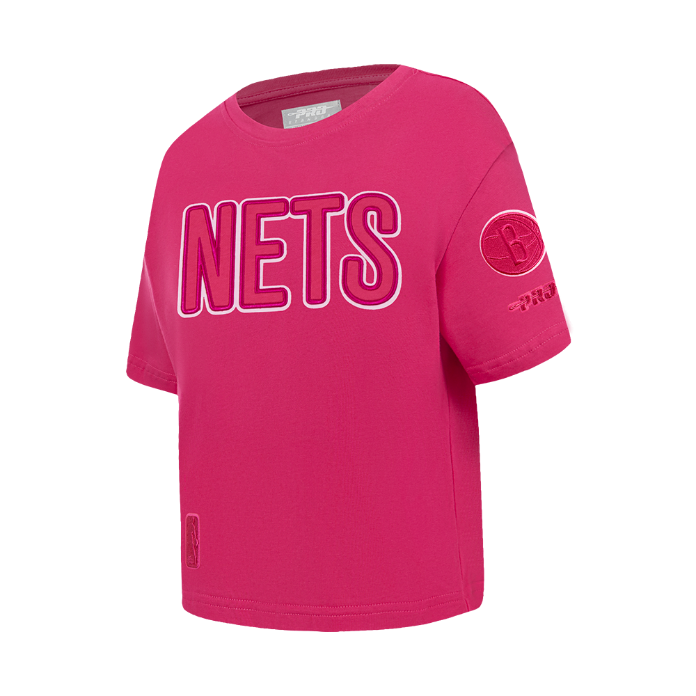 NBA BROOKLYN NETS TRIPLE PINK LITTLE GIRL'S SHORT SLEEVE BOXY TEE (BEETROOT PURPLE)