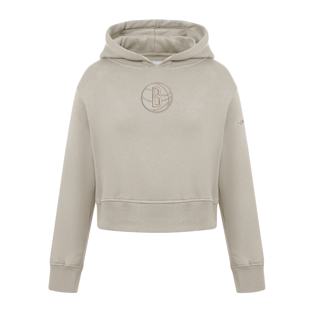 NBA BROOKLYN NETS NEUTRAL LITTLE GIRL'S FLC PO HOODIE (TAUPE)