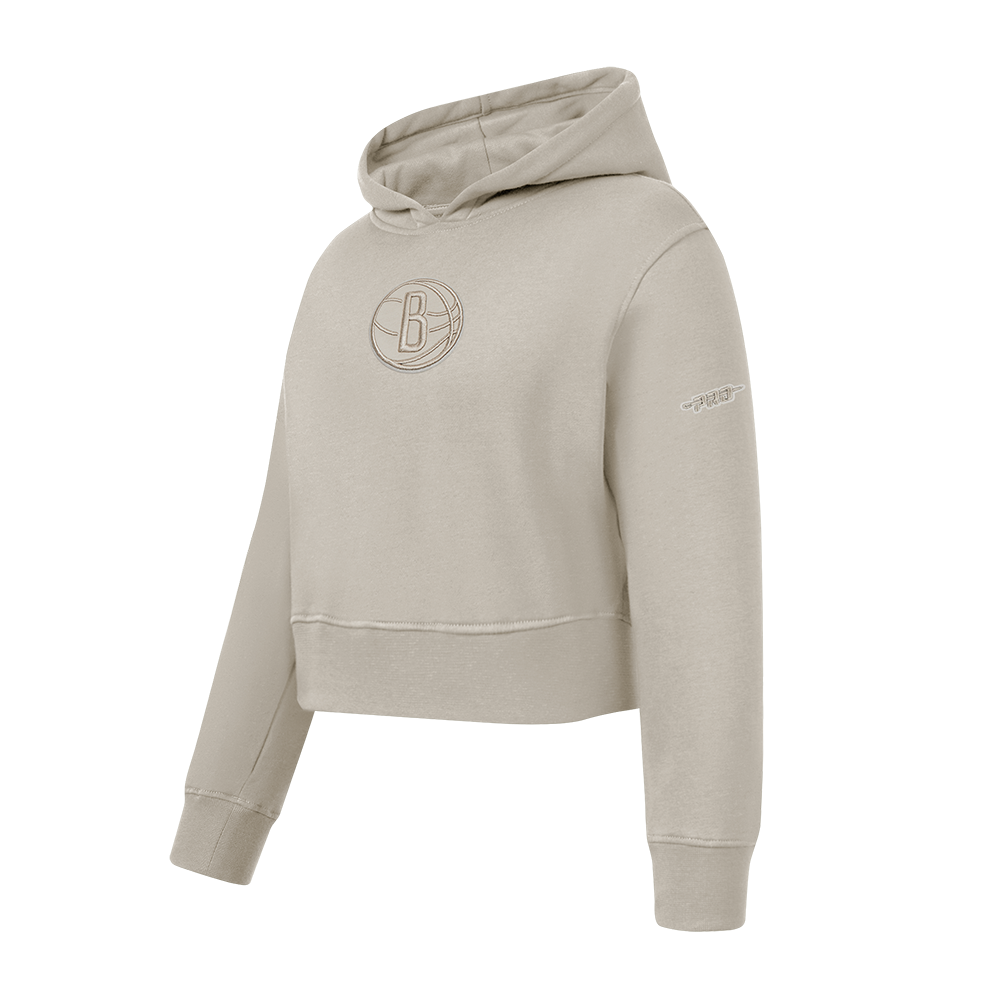 NBA BROOKLYN NETS NEUTRAL LITTLE GIRL'S FLC PO HOODIE (TAUPE)