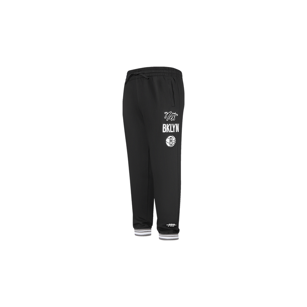 NBA BROOKLYN NETS RETRO CLASSIC PANTALON OUATÉ CÔTELÉ POUR GARÇON BAMBIN (NOIR/GRIS)