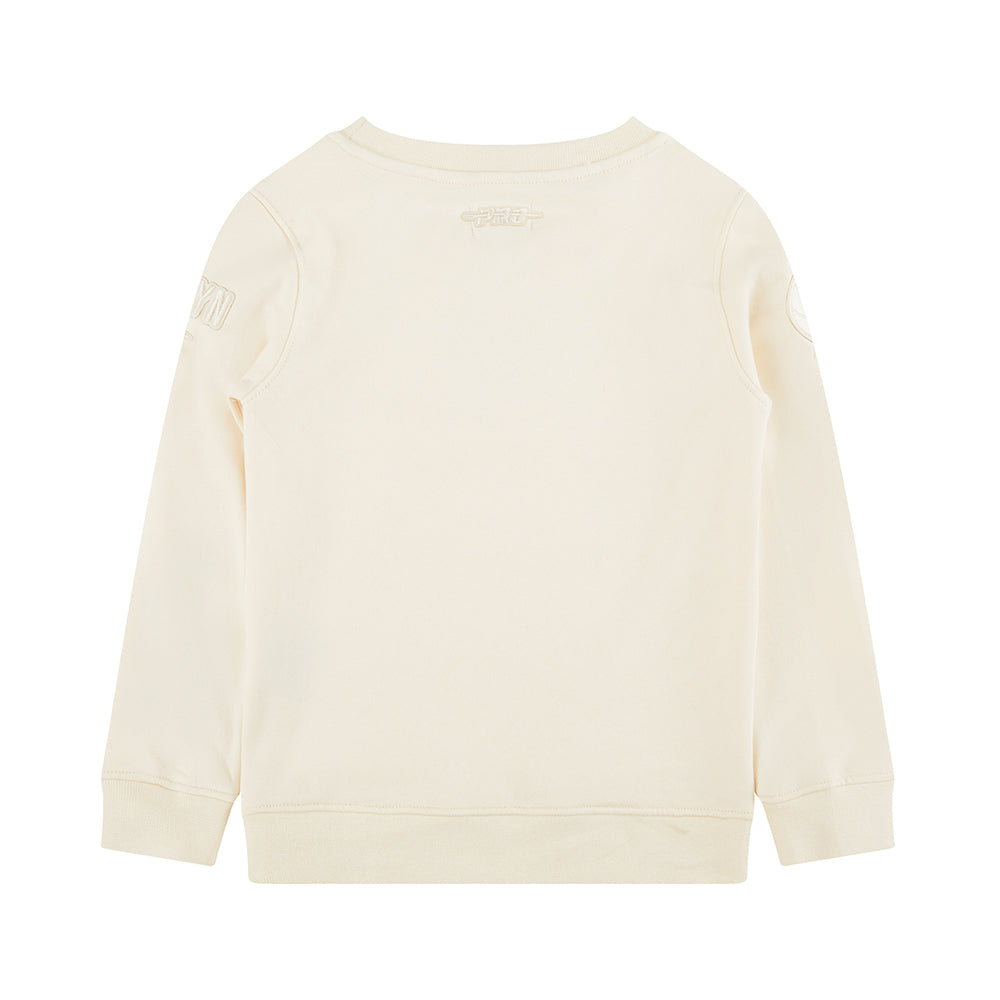 NBA BROOKLYN NETS NEUTRAL TODDLER BOYS FLEECE CREWNECK (EGGSHELL)