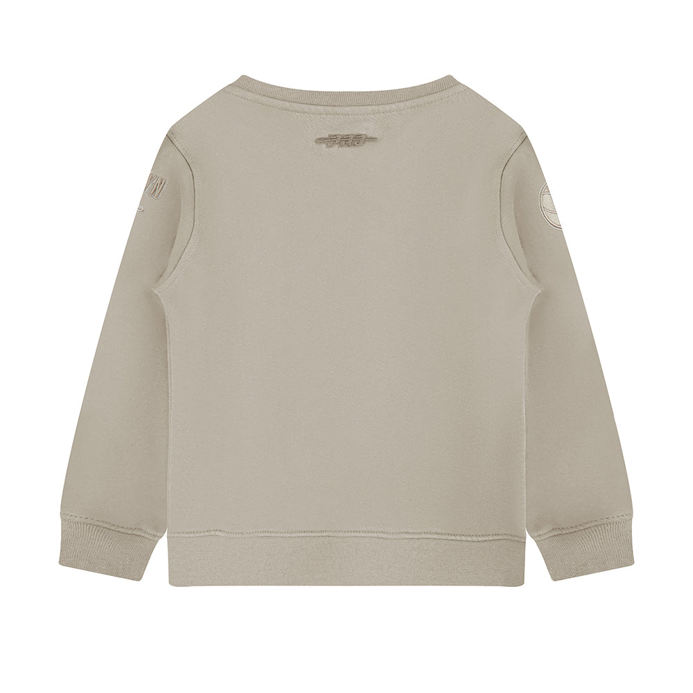 NBA BROOKLYN NETS NEUTRAL TODDLER BOYS FLEECE CREWNECK (TAUPE)