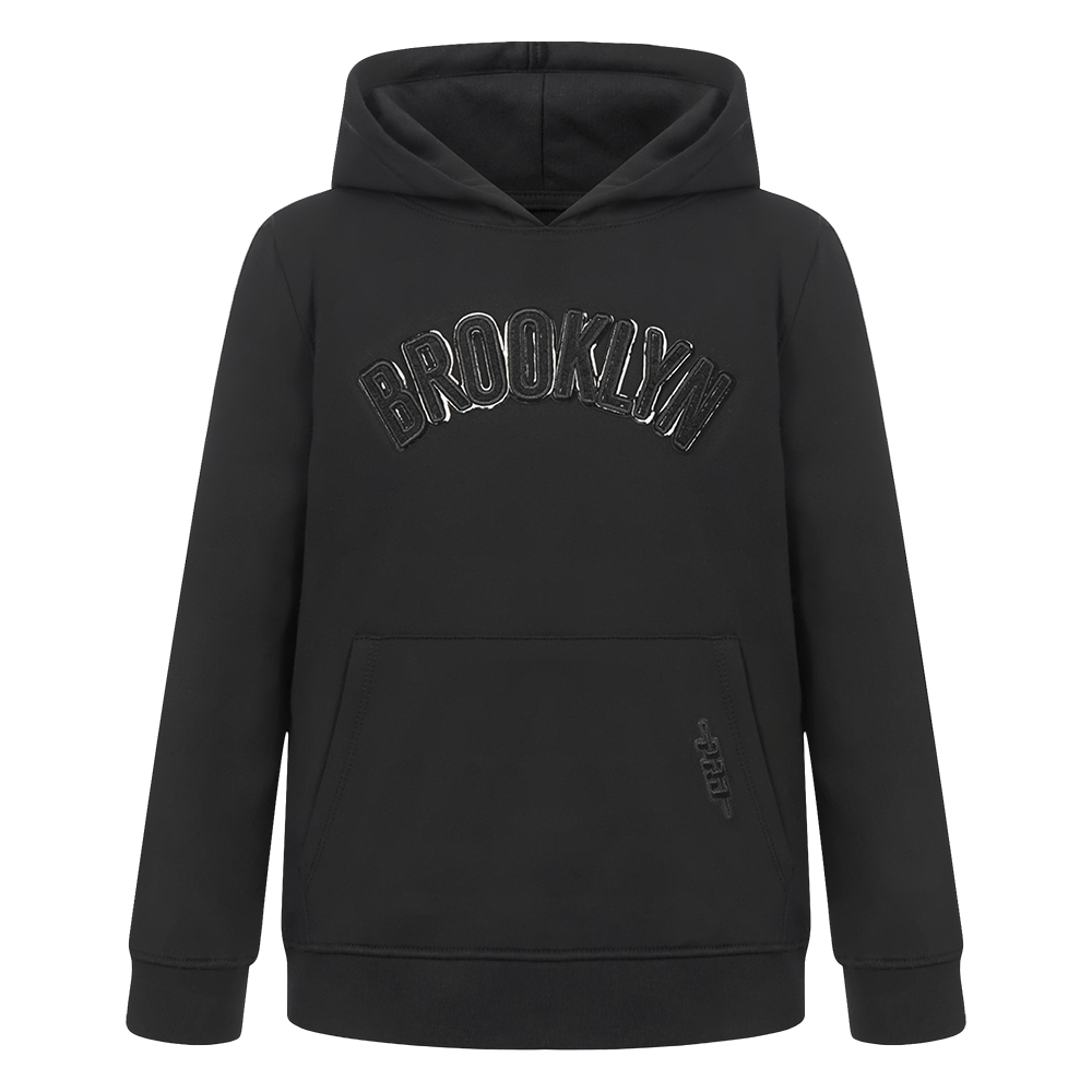 NBA BROOKLYN NETS TRIPLE BLACK CHANDAIL À CAPUCHON EN MOLLETON POUR GARÇON BAMBIN (NOIR)
