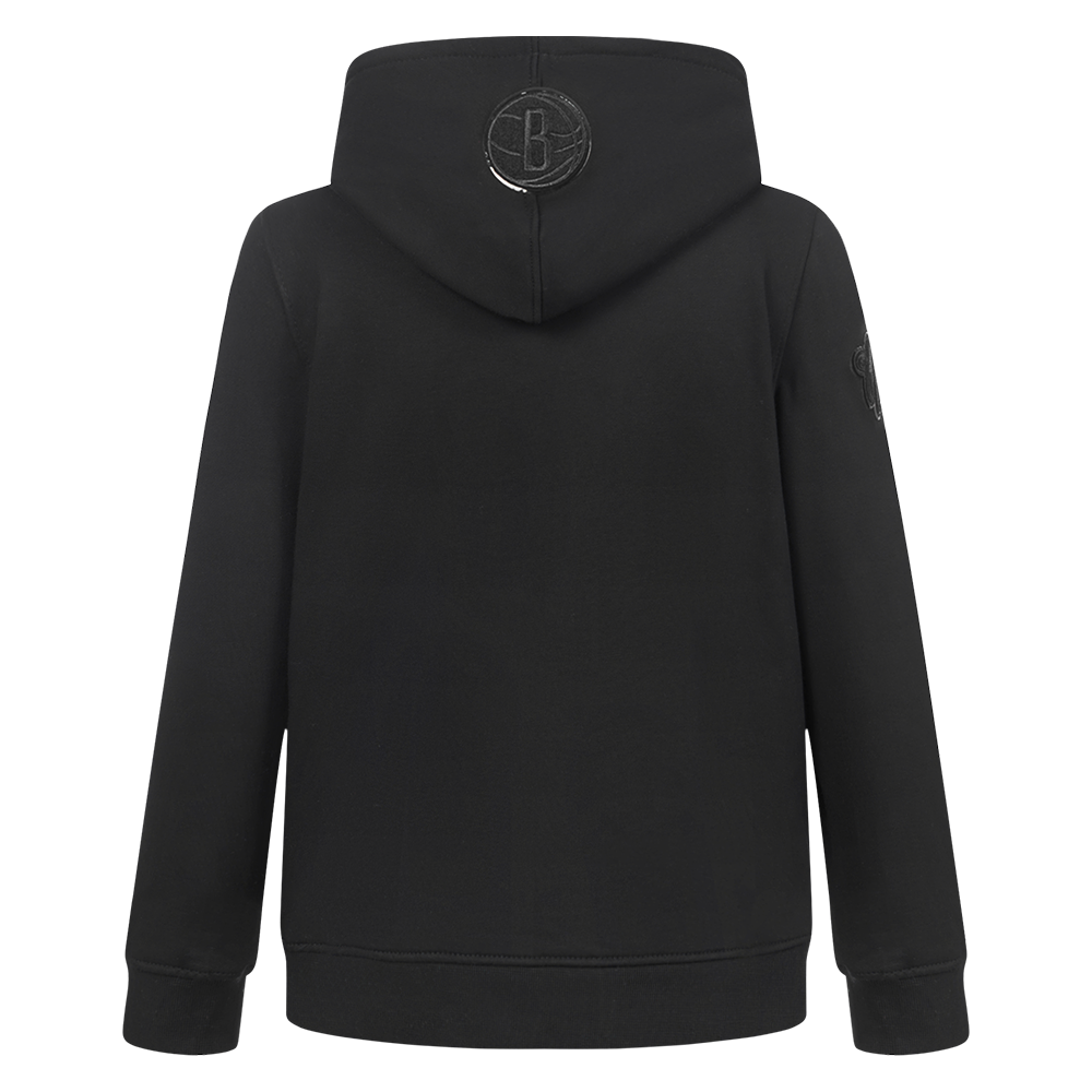 NBA BROOKLYN NETS TRIPLE BLACK TODDLER BOY'S FLEECE PULLOVER HOODIE (BLACK)