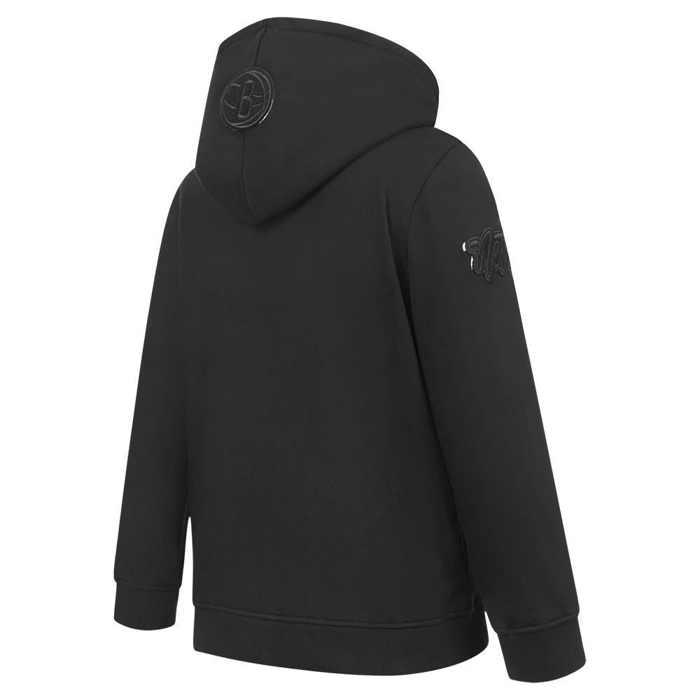 NBA BROOKLYN NETS TRIPLE BLACK TODDLER BOY'S FLEECE PULLOVER HOODIE (BLACK)