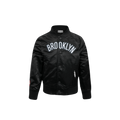 NBA BROOKLYN NETS CLASSIC BLOUSON EN SATIN POUR GARÇON BAMBIN (NOIR)