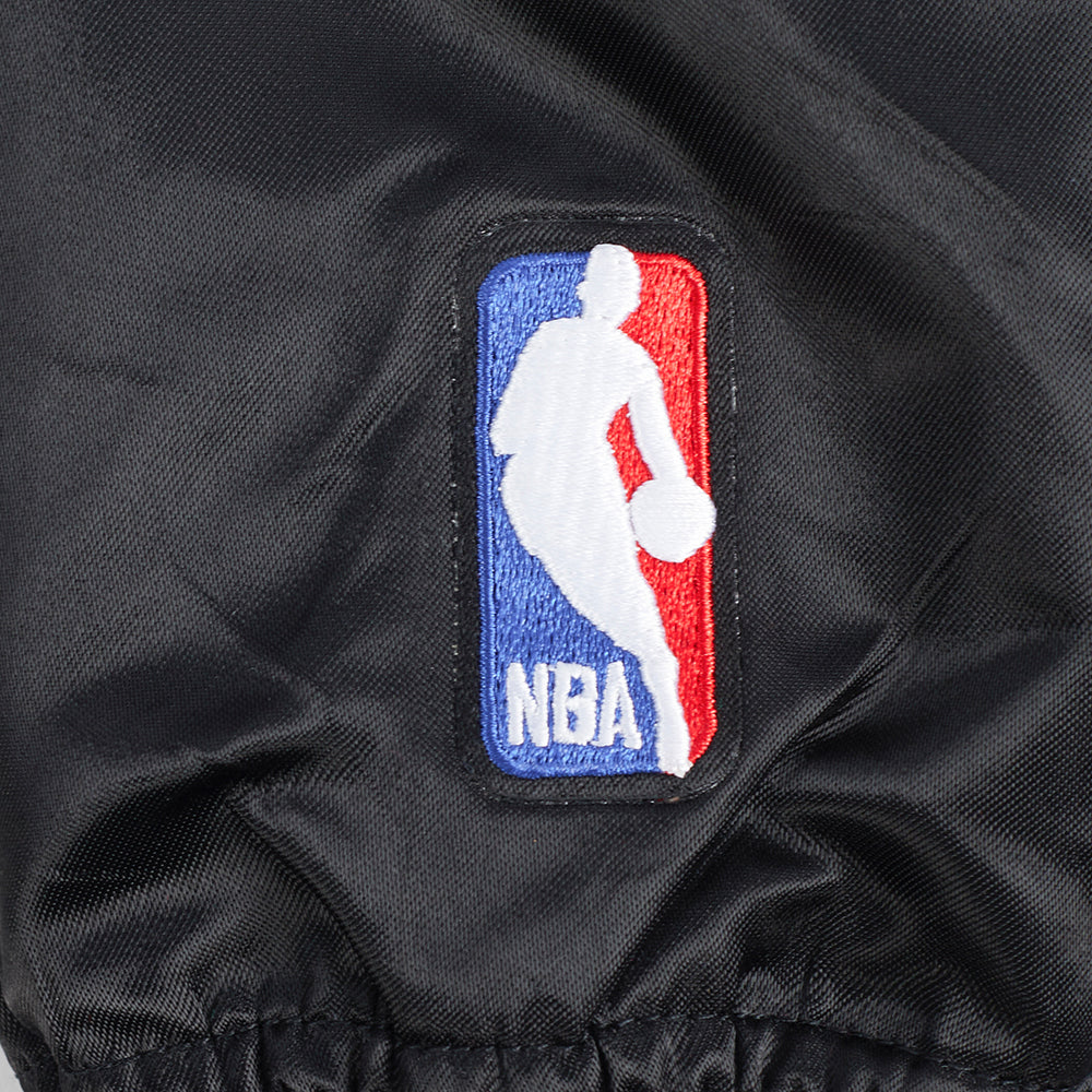 NBA BROOKLYN NETS RETRO CLASSIC TODDLER BOY'S RIB SATIN JACKET (BLACK/GRAY)