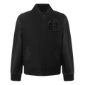 NBA BROOKLYN NETS TRIPLE BLACK TODDLER BOY'S WOOL VARSITY JACKET (JET BLACK)