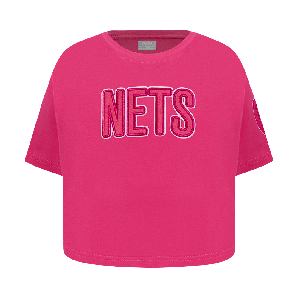NBA BROOKLYN NETS TRIPLE PINK TODDLER GIRL'S SHORT SLEEVE BOXY TEE (BEETROOT PURPLE)