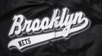 NBA BROOKLYN NETS SCRIPT TAIL WOMEN'S SATIN JACKET (BLACK/GRAY)