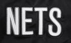 NBA BROOKLYN NETS SCRIPT TAIL WOMEN'S SATIN JACKET (BLACK/GRAY)
