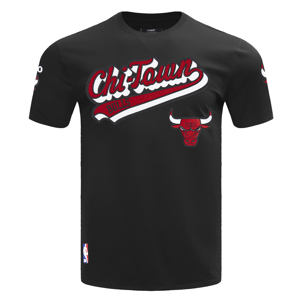 NBA CHICAGO BULLS SCRIPT TAIL T-SHIRT POUR HOMME (NOIR)