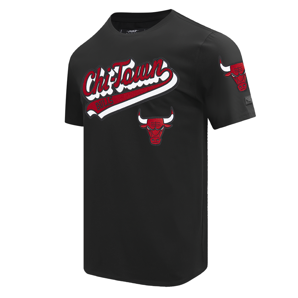 NBA CHICAGO BULLS SCRIPT TAIL T-SHIRT POUR HOMME (NOIR)