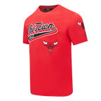 NBA CHICAGO BULLS SCRIPT TAIL MEN'S   TEE (RED)