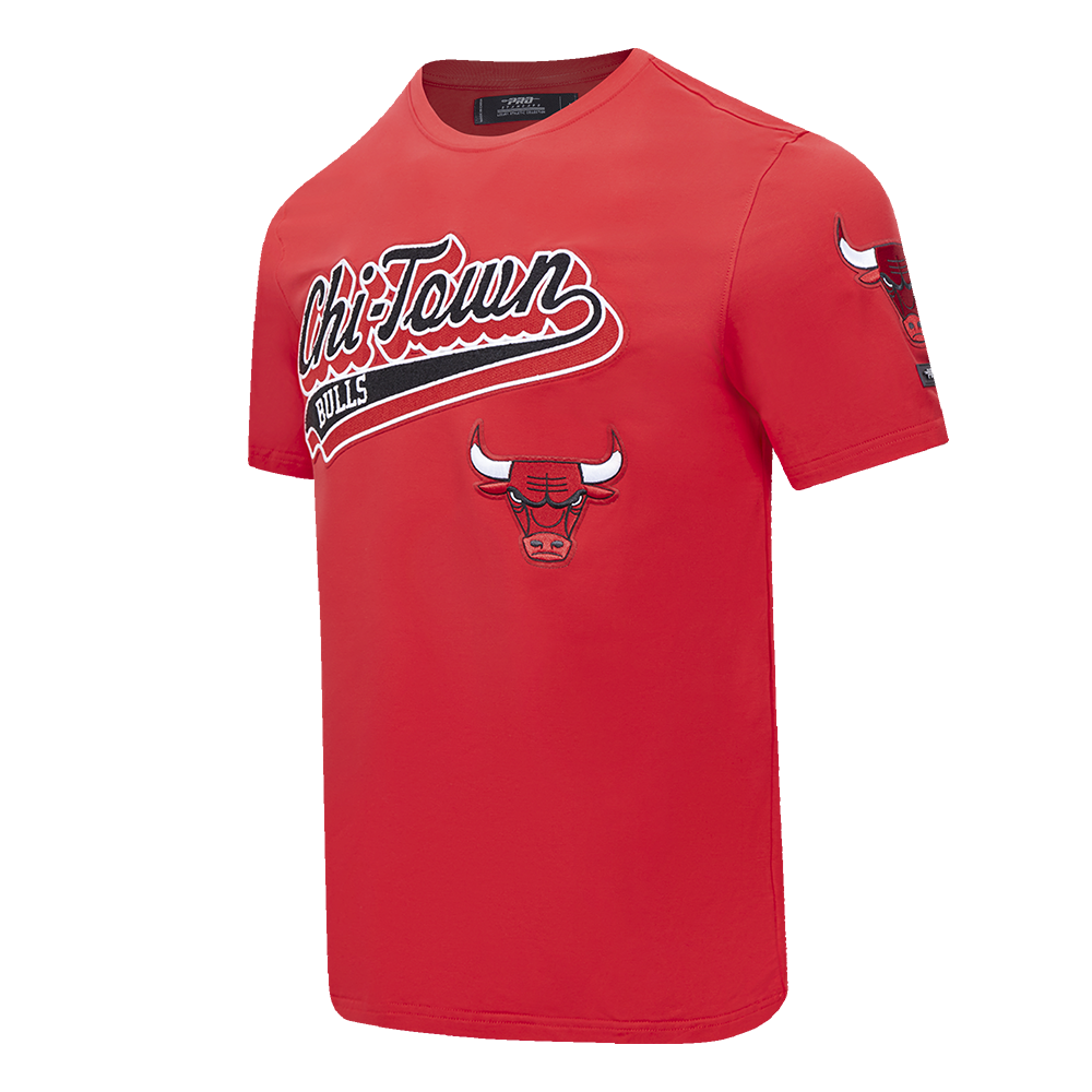 NBA CHICAGO BULLS SCRIPT TAIL MEN'S   TEE (RED)