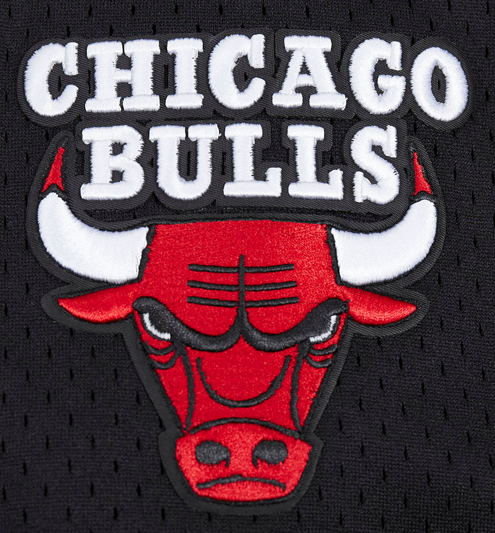 NBA CHICAGO BULLS SCRIPT TAIL CHEMISE BOUTONNÉE EN FILET POUR HOMME (NOIR/ROUGE)