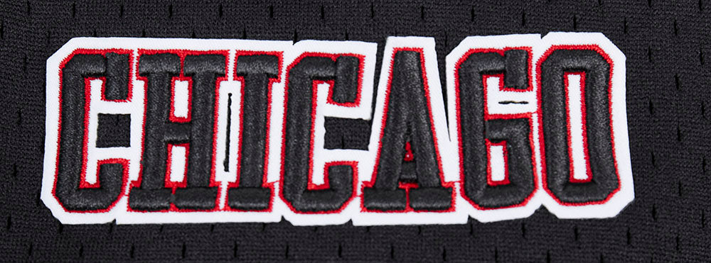 NBA CHICAGO BULLS SCRIPT TAIL CHEMISE BOUTONNÉE EN FILET POUR HOMME (NOIR/ROUGE)