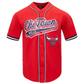 NBA CHICAGO BULLS SCRIPT TAIL CHEMISE BOUTONNÉE EN FILET POUR HOMME (ROUGE/NOIR)