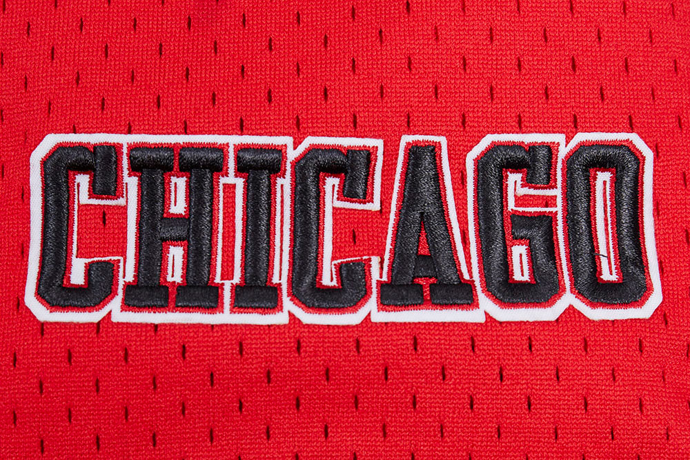 NBA CHICAGO BULLS SCRIPT TAIL CHEMISE BOUTONNÉE EN FILET POUR HOMME (ROUGE/NOIR)