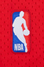NBA CHICAGO BULLS SCRIPT TAIL CHEMISE BOUTONNÉE EN FILET POUR HOMME (ROUGE/NOIR)