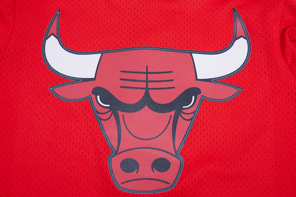 NBA CHICAGO BULLS SCRIPT TAIL CHEMISE BOUTONNÉE EN FILET POUR HOMME (ROUGE/NOIR)
